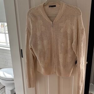 Sanctuary Cream Floral Knit Cardigan